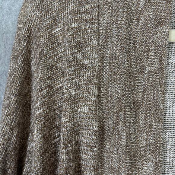 Promesa Cardigan Sweater Womens Medium Metallic Open Marled Grandpa Neutral Thin - Picture 7 of 9